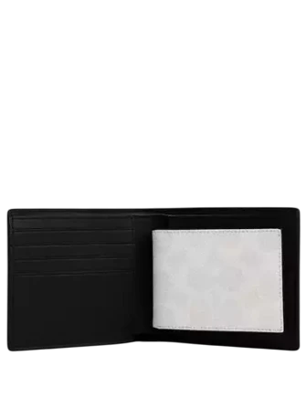 Coach 3 In 1 Wallet In Signature Canvas Chalk Black