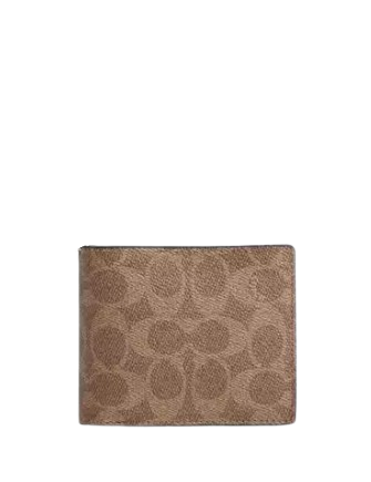 Coach 3 In 1 Wallet In Signature Canvas Tan Spice Orange