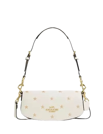 Coach Andrea Small Shoulder Bag With Star Print Chalk
