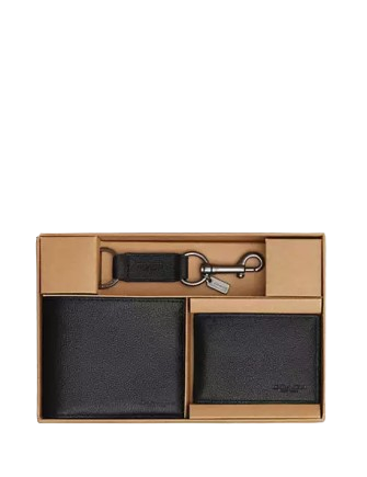 Coach Boxed 3 In 1 Wallet Gift Set Black
