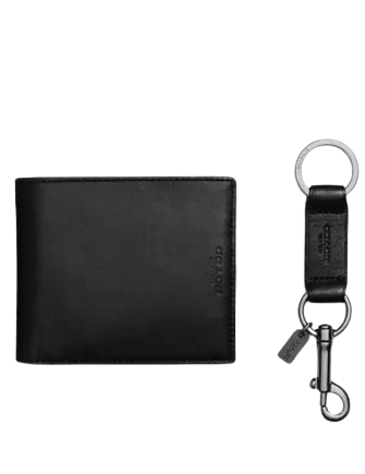 Coach Boxed 3 In 1 Wallet Gift Set Black