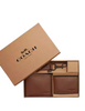 Coach Boxed 3 In 1 Wallet Gift Set Dark Saddle