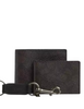 Coach Boxed 3 In 1 Wallet Gift Set In Signature Canvas Walnut Black