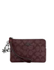 Coach Boxed Corner Zip Wristlet In Signature Canvas With Charms Wine