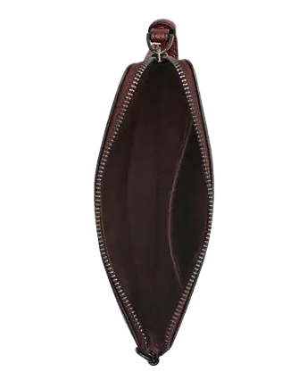 Coach Boxed Corner Zip Wristlet In Signature Canvas With Charms Wine