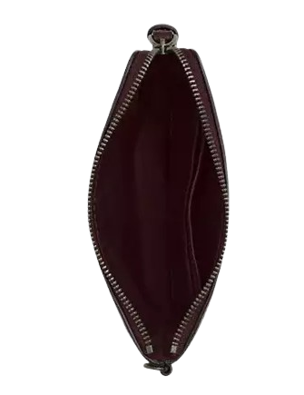 Coach Boxed Corner Zip Wristlet With Star Print And Charms Merlot
