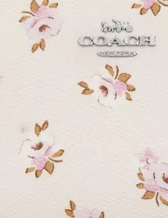 Coach Boxed Long Zip Around Wallet With Floral Print Chalk