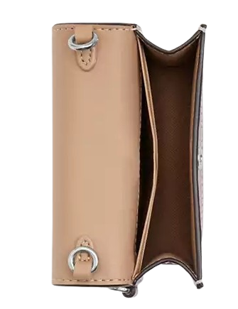 Coach Boxed Mini Wallet On A Chain With Floral Print Chalk