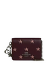Coach Boxed Mini Wallet On A Chain With Star Print Merlot