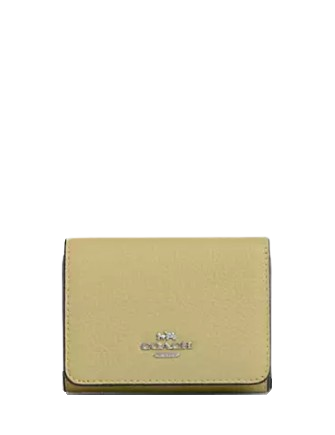 Coach Card Holder Wallet In Signature Canvas Hay