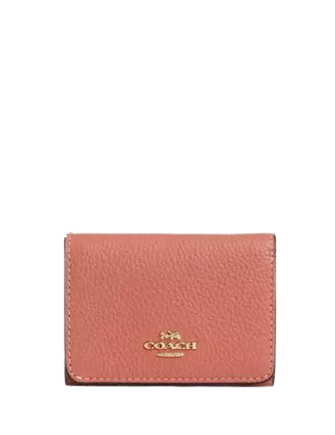 Coach Card Holder Wallet In Signature Canvas With Floral Print Sand
