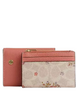 Coach Card Holder Wallet In Signature Canvas With Floral Print Sand