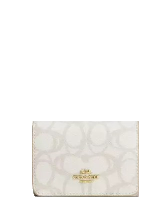 Coach Card Holder Wallet In Sketch Signature Canvas Ivory