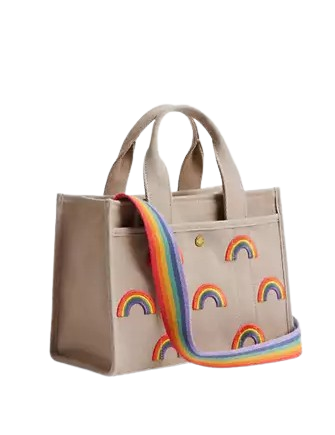 Coach Cargo Tote Bag 26 With Rainbow Dark Natural