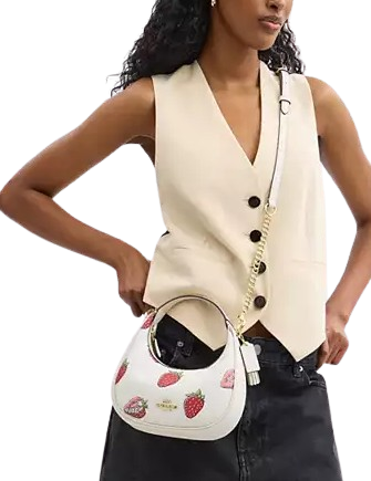 Coach Carmen Mini Crossbody Bag With Strawberry Print