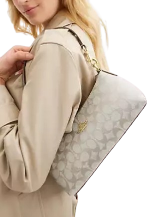 Coach Charlotte Shoulder Bag In Signature Canvas  Champagne