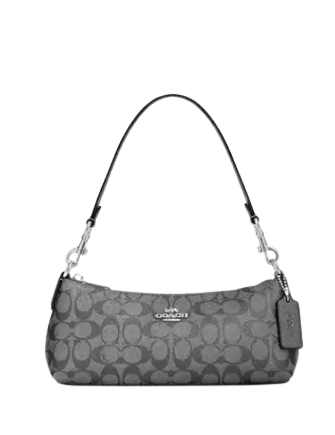 Coach Charlotte Shoulder Bag In Signature Canvas Gunmetal