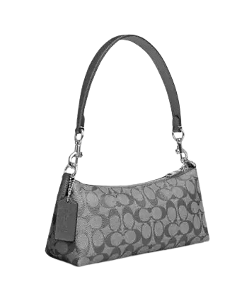 Coach Charlotte Shoulder Bag In Signature Canvas Gunmetal