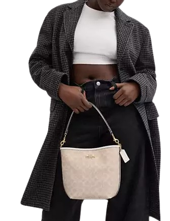 Coach City Bucket Bag In Signature Canvas Sand Chalk