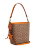 Coach City Bucket Bag In Signature Canvas With Star Charm Tan Bright Mandarin