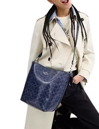 Coach City Large Bucket Bag In Signature Canvas Dark Denim
