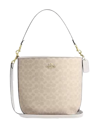 Coach City Large Bucket Bag In Signature Canvas Sand Chalk