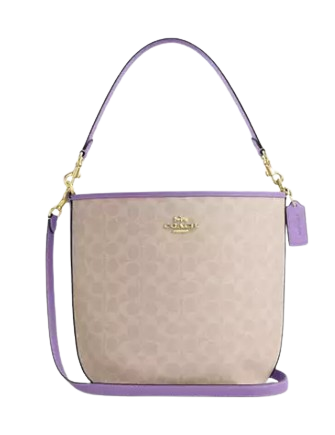 Coach City Large Bucket Bag In Signature Canvas Sand Iris