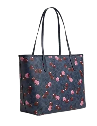 Coach City Tote Bag In Signature Canvas With Cherry Print Coach City Tote Bag In Signature Canvas With Cherry Print