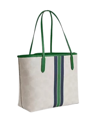 Coach City Tote Bag In Signature Canvas With Coach Graphic Chalk Kelly