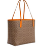 Coach City Tote Bag In Signature Canvas With Star Charm Tan Bright Mandarin