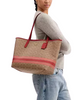 Coach City Tote Bag In Signature Canvas With Stripe Tan