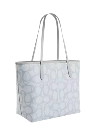 Coach City Tote Bag In Sketch Signature Canvas Ice Blue
