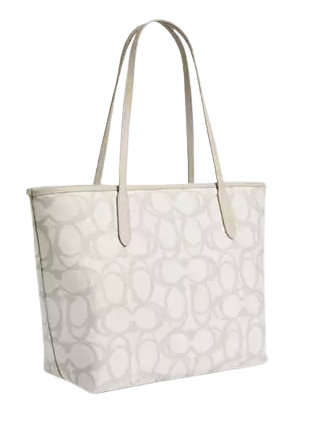 Coach City Tote Bag In Sketch Signature Canvas Ivory