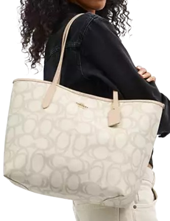Coach City Tote Bag In Sketch Signature Canvas Ivory