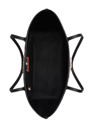 Coach City Tote Bag With Floral Print Chalk Black