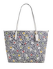 Coach City Tote Bag With Floral Print Deep Blue Chalk