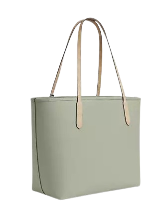 Coach City Tote Bag With Seahorse Charm Light Pistachio Sand