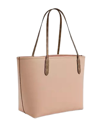 Coach City Tote Bag With Shell Charm Cream Tan