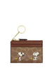 Coach Coach X Peanuts Mini Skinny Id Case In Signature Canvas With Snoopy Print  Tan Brown