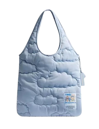 Coach Coachtopia Loop Flat Tote In Recycled Polyester With Cloud Quilting Light Twilight
