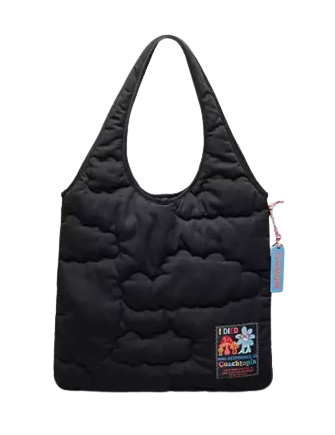 Coach Coachtopia Loop Flat Tote With Cloud Quilting Black