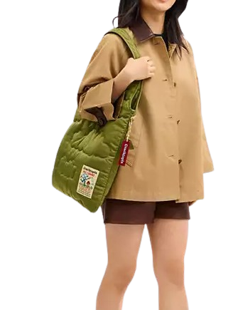 Coach Coachtopia Loop Flat Tote With Cloud Quilting Olive