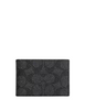 Coach Compact Billfold Wallet In Signature Canvas Charcoal Black