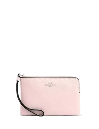 Coach Corner Zip Wristlet Blush