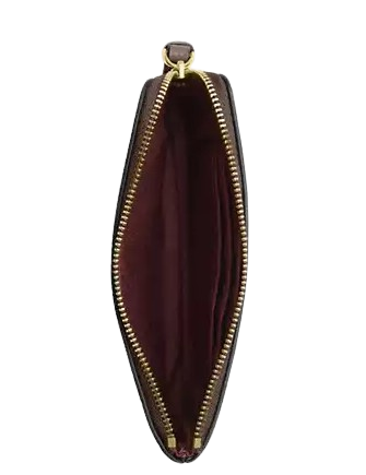 Coach Corner Zip Wristlet Dark Stone