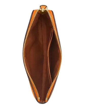 Coach Corner Zip Wristlet In Signature Canvas Bright Mandarin
