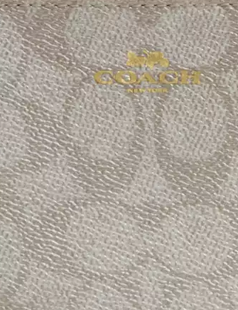 Coach Corner Zip Wristlet In Signature Canvas Champagne
