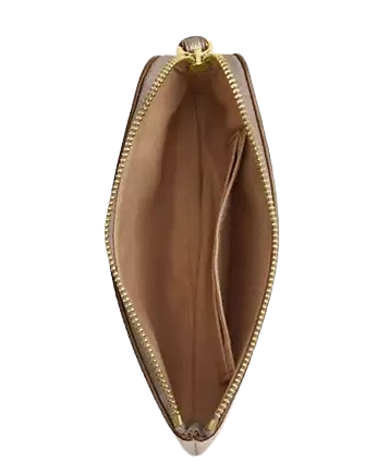 Coach Corner Zip Wristlet In Signature Canvas Champagne