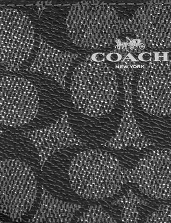Coach Corner Zip Wristlet In Signature Canvas Gunmetal