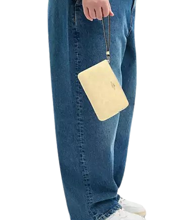 Coach Corner Zip Wristlet In Signature Canvas Hay